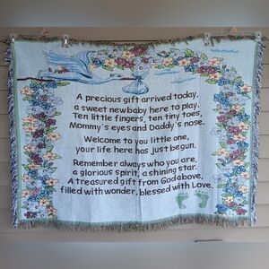 Welcome New Baby Throw 38"H X 50"W